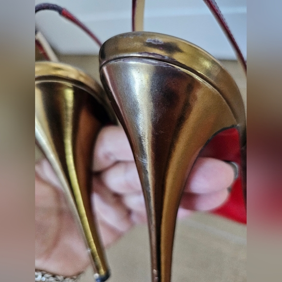 Louboutin Prive Patent leather (bronze & red) - Picture 7 of 13